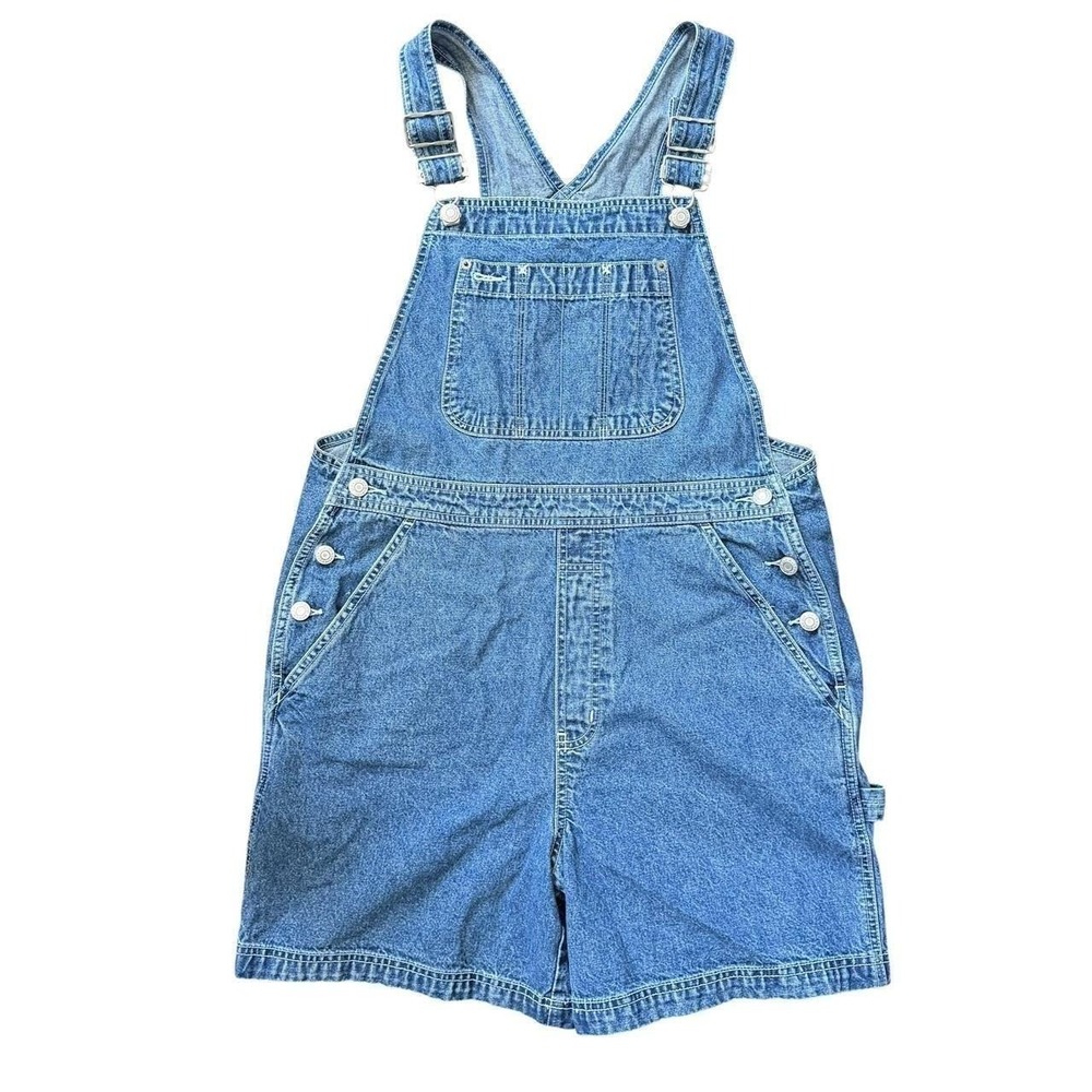 VTG 90s Y2K Gap Denim Carpenter Overall Shorts Size S/M Grunge Utility